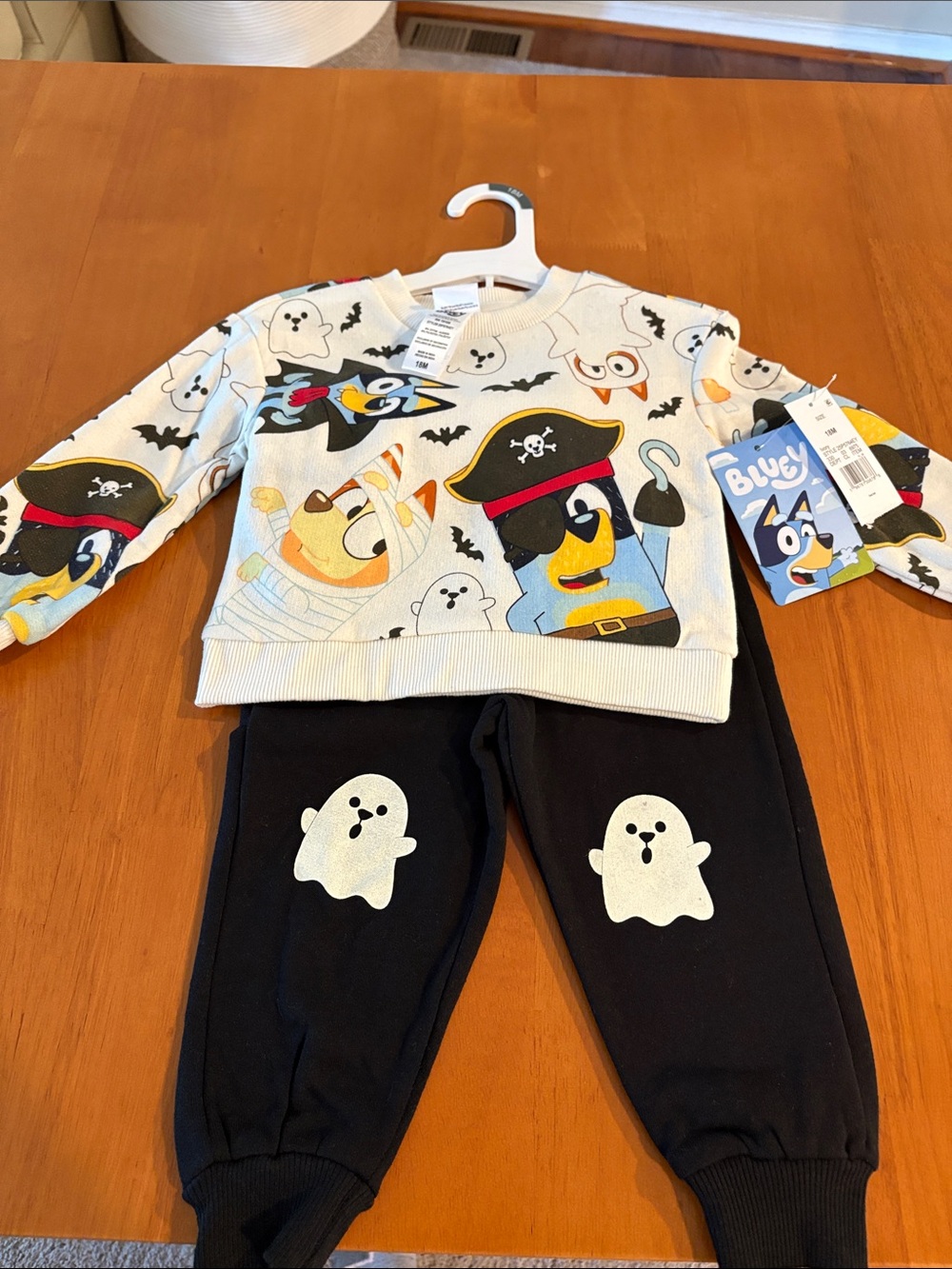 Halloween Ghost & Pirate Kids Costume Set - Black & Cream